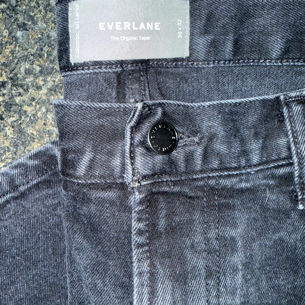 Everlane Men’s 36x32 Black Organic Taper Jeans
